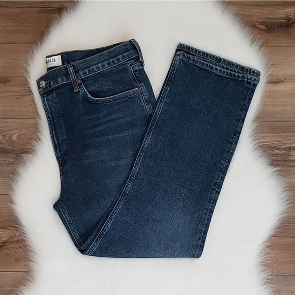 Agolde Wilder Mid-Rise Straight Leg Denim Jeans In Hype Size 32 NWT - Picture 13 of 14